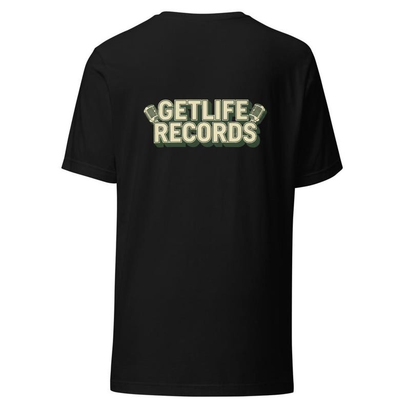 GetLife Records Graffiti Tee Hip Hop Wordmark - 80s NYC Cream Ink Bella Canvas 画像 7
