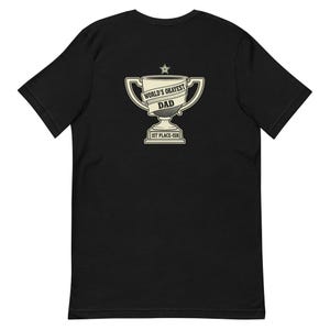 Worlds Okayest Dad Trophy Tee Funny Father Gift - Cream Ink Bella Canvas Bild 7