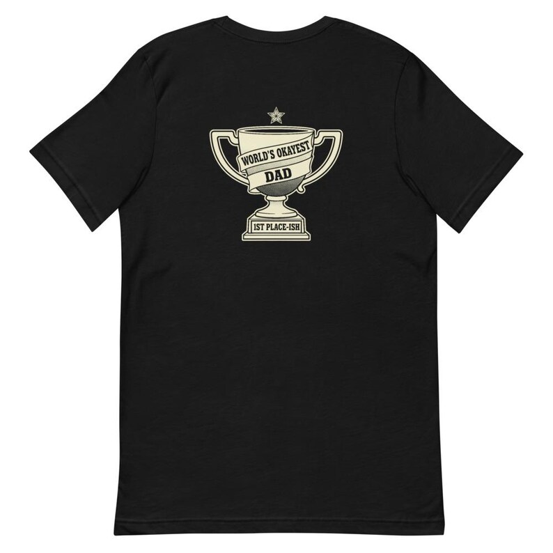 Worlds Okayest Dad Trophy Tee Funny Father Gift - Cream Ink Bella Canvas Bild 7