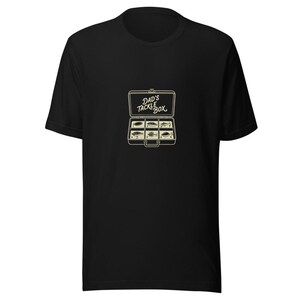 Dads Tackle Box Tee Fishing Dad Gift - Vintage Lure Cream Ink Bella Canvas afbeelding 2