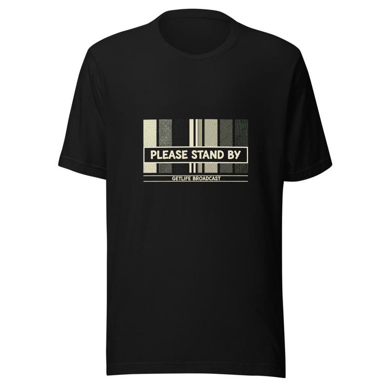 Please Stand By Vintage TV Bars Tee - 90s Retro Cream Ink Bella Canvas Tee bild 2