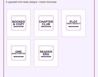 Book Club SVG Bundle - Cozy Reader PNG, Cricut Shirt Designs