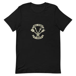 Grill Father Tee BBQ Dad Gift Crest - Funny Cream Ink Bella Canvas Tee 画像 4