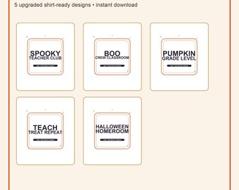 Spooky Teacher SVG Bundle - Halloween Teacher PNG, Cricut Shirt Designs