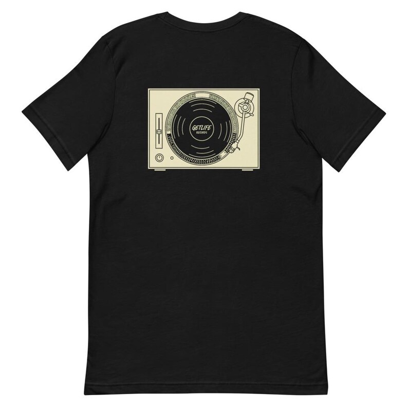 Vintage Turntable Tee for Music Dads - DJ Vinyl Lover Cream Ink Bella Canvas 画像 7