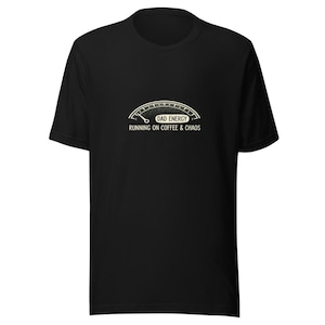 Tired Dad Gas Gauge Tee Funny Coffee Dad Gift - Cream Ink Bella Canvas image 1