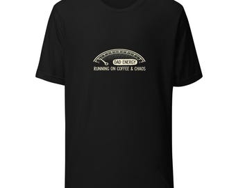 Tired Dad Gas Gauge Tee Funny Coffee Dad Gift - Cream Ink Bella Canvas