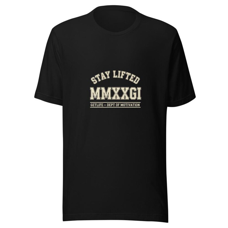 Stay Lifted MMXXVI Athletic Dept Tee - Motivation Cream Ink Bella Canvas Tee 画像 2