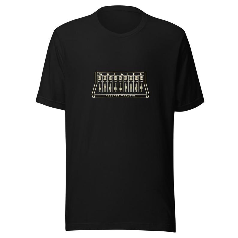 Music Producer Mixing Console Tee - Studio Engineer Gift Cream Ink Bella Canvas image 1