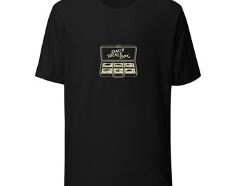 Dads Tackle Box Tee Fishing Dad Gift - Vintage Lure Cream Ink Bella Canvas