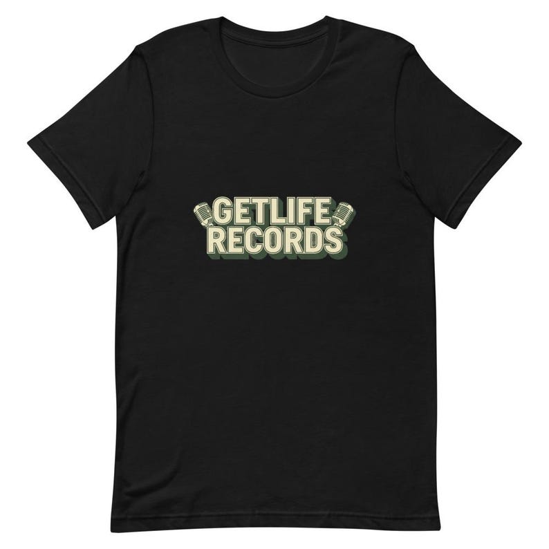GetLife Records Graffiti Tee Hip Hop Wordmark - 80s NYC Cream Ink Bella Canvas 画像 4