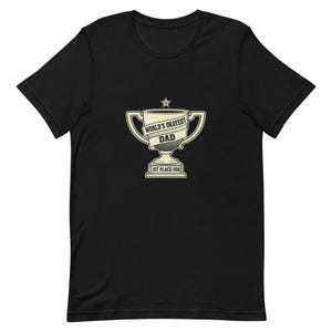 Worlds Okayest Dad Trophy Tee Funny Father Gift - Cream Ink Bella Canvas Bild 3