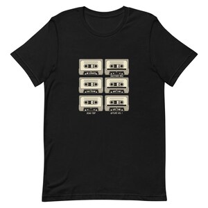 Camiseta de mixtape de casete de los 90, camiseta de papá de la música - Tinta crema con cuadrícula de cinta retro imagen 3
