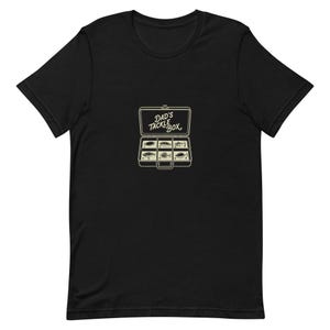 Dads Tackle Box Tee Fishing Dad Gift - Vintage Lure Cream Ink Bella Canvas afbeelding 3