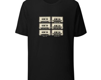 Cassette Mixtape Tee 90s Music Dad Shirt - Retro Tape Grid Cream Ink