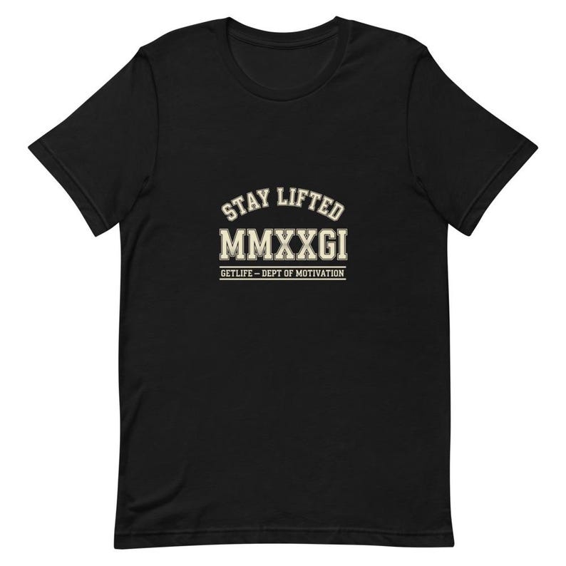 Stay Lifted MMXXVI Athletic Dept Tee - Motivation Cream Ink Bella Canvas Tee 画像 3