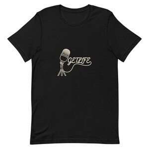 Vintage Microphone Tee Music Lover Gift - Cream Ink Cable Script Bella Canvas 画像 4