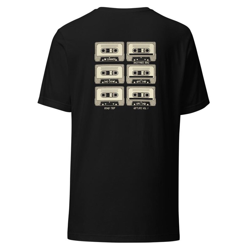 Camiseta de mixtape de casete de los 90, camiseta de papá de la música - Tinta crema con cuadrícula de cinta retro imagen 6