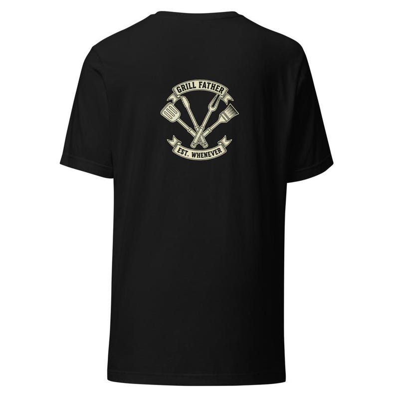 Grill Father Tee BBQ Dad Gift Crest - Funny Cream Ink Bella Canvas Tee 画像 7