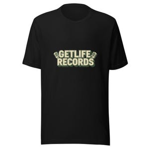 GetLife Records Graffiti Tee Hip Hop Wordmark - 80s NYC Cream Ink Bella Canvas 画像 2