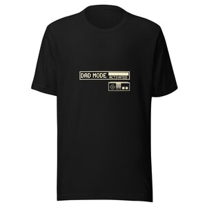 Dad Mode Activated Tee Gamer Dad Gift - Retro 8 Bit Cream Ink Bella Canvas imagem 2