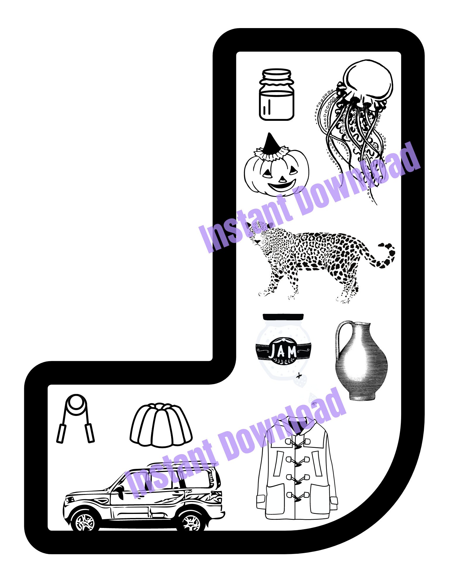 Printable A-Z Alphabet Coloring Pages - Etsy