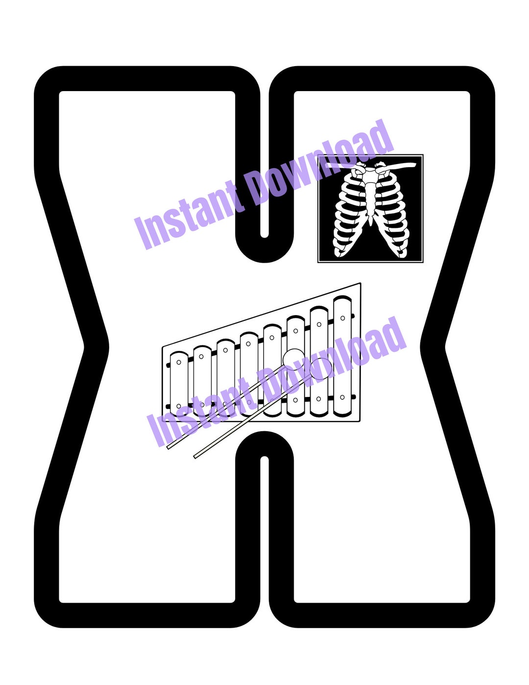 Single Letter Coloring Page X - Etsy