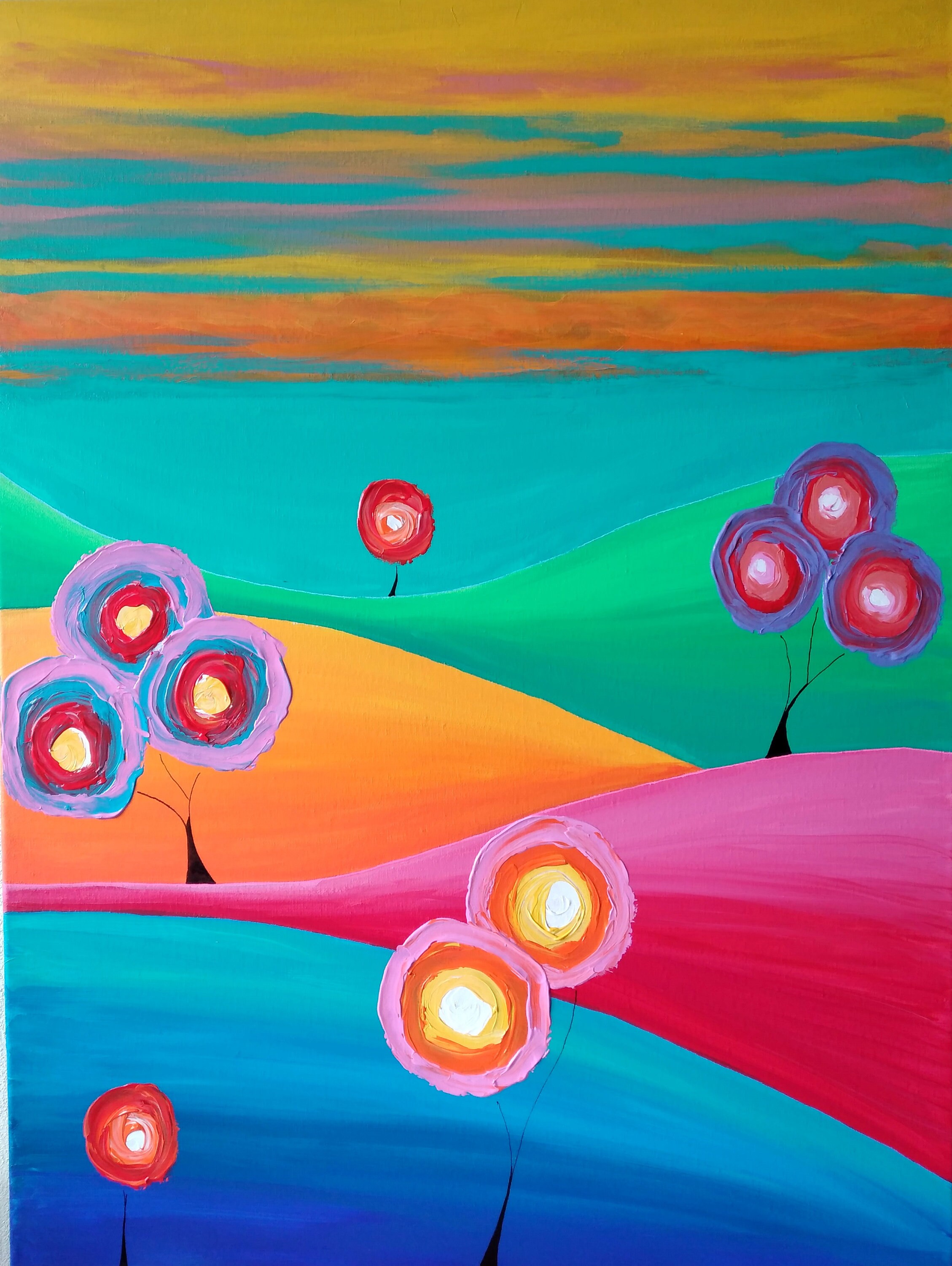 Tableau Abstrait. Oeuvre Originale, Unique.