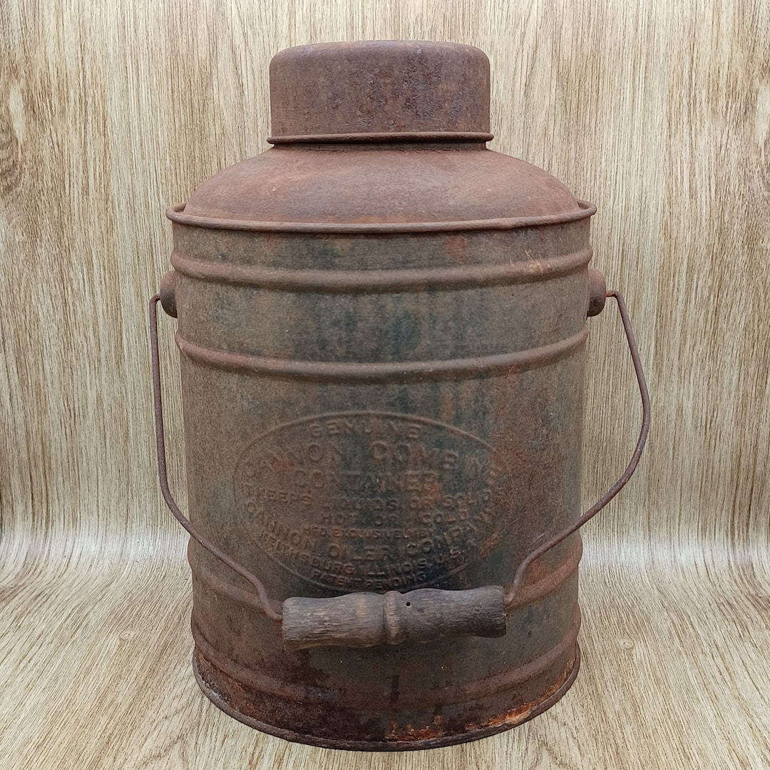 Vintage Cannon Metal Water Container for Combines Thrashing Etsy