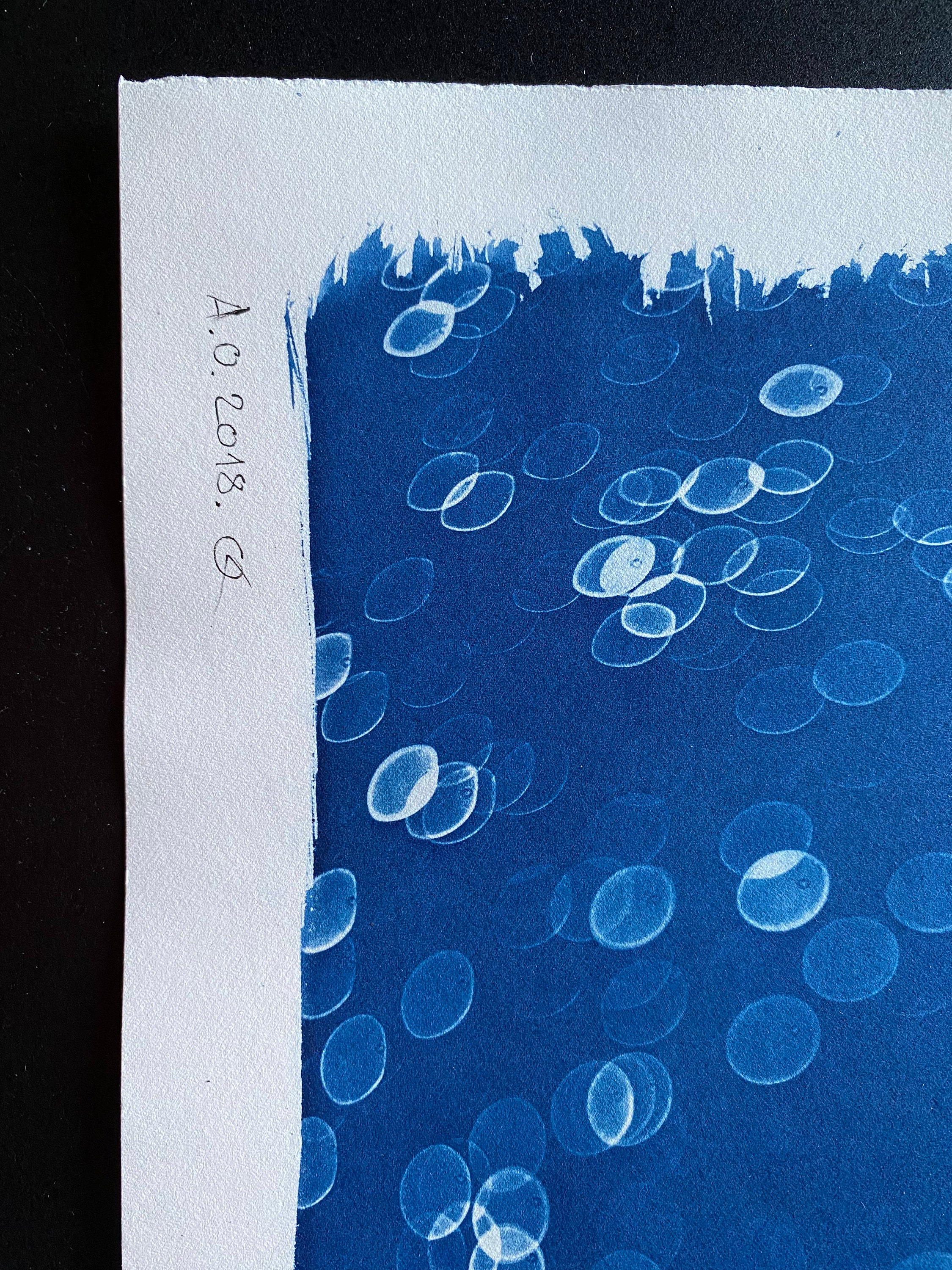 Cyanotype Abstract Art Print – Handmade Photographic Blueprint - Etsy