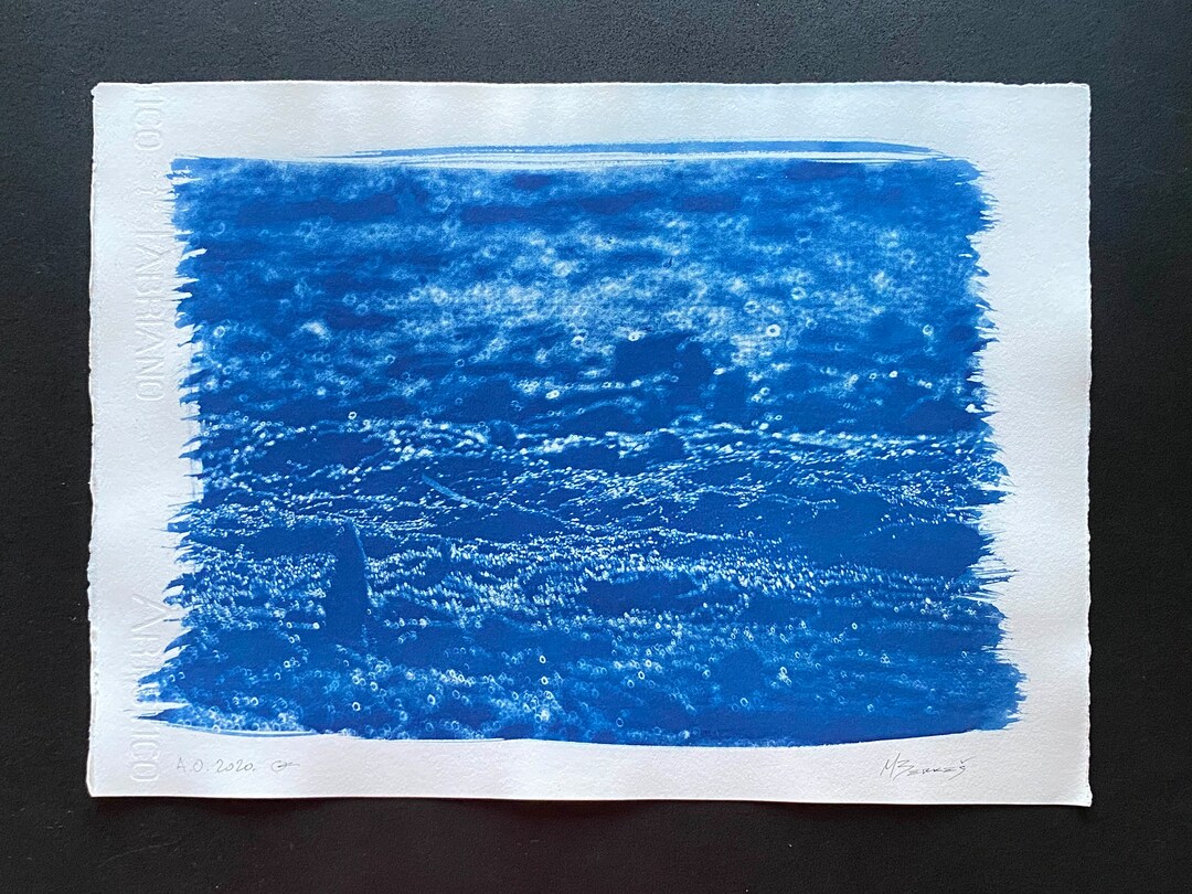 Cyanotype Icescape Abstract Art Print Etsy