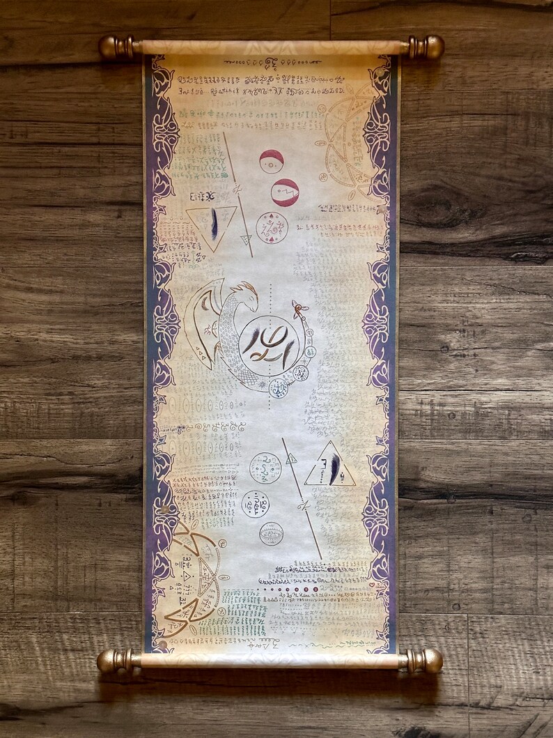 Handmade Dragon Scroll for Soul Connection, Awakening Your Soul Gift, Akashic Records, Soul Reading, Soul Natal Chart