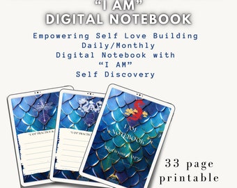 I AM Digital Notebook, Digital Download, Dragon Printable, Empowerment digital journal, Dragon Warrior of Light