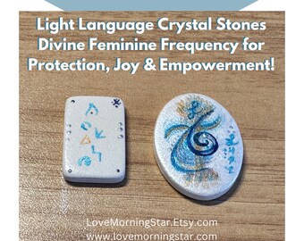 Light Language Crystal Stones Divine Feminine Frequency for Protection, Joy & Empowerment, Stone Art, Light Language Art, Handmade