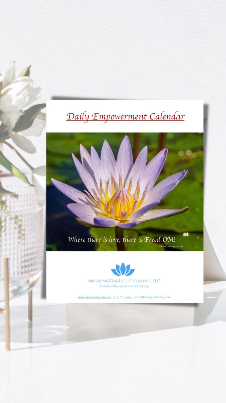 Empowerment Calendar fill in Your Own Date/time Planner Style, Ready to