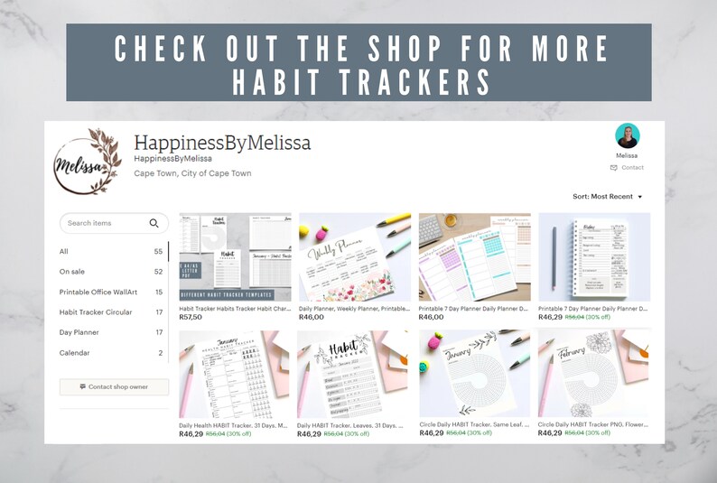 Circle Daily HABIT Tracker, Weight Loss Tracker, Habit Printable, Habit