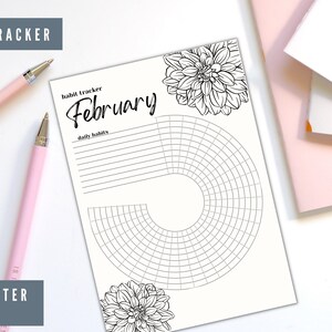 Circle Habit Tracker Printable  Daily HABIT Tracker, Weight Loss Tracker, Habit Printable, Habit Track Printable, Rosary Wheel #