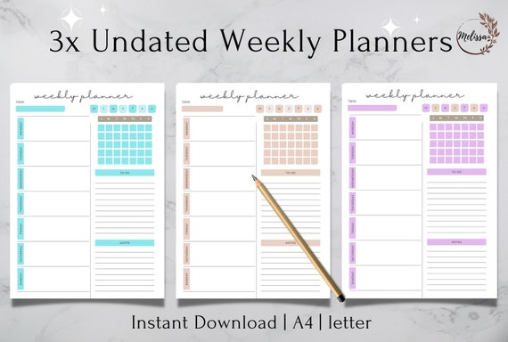 DAY PLANNER Printable Printable 7 Day Planner Work Planner | Etsy