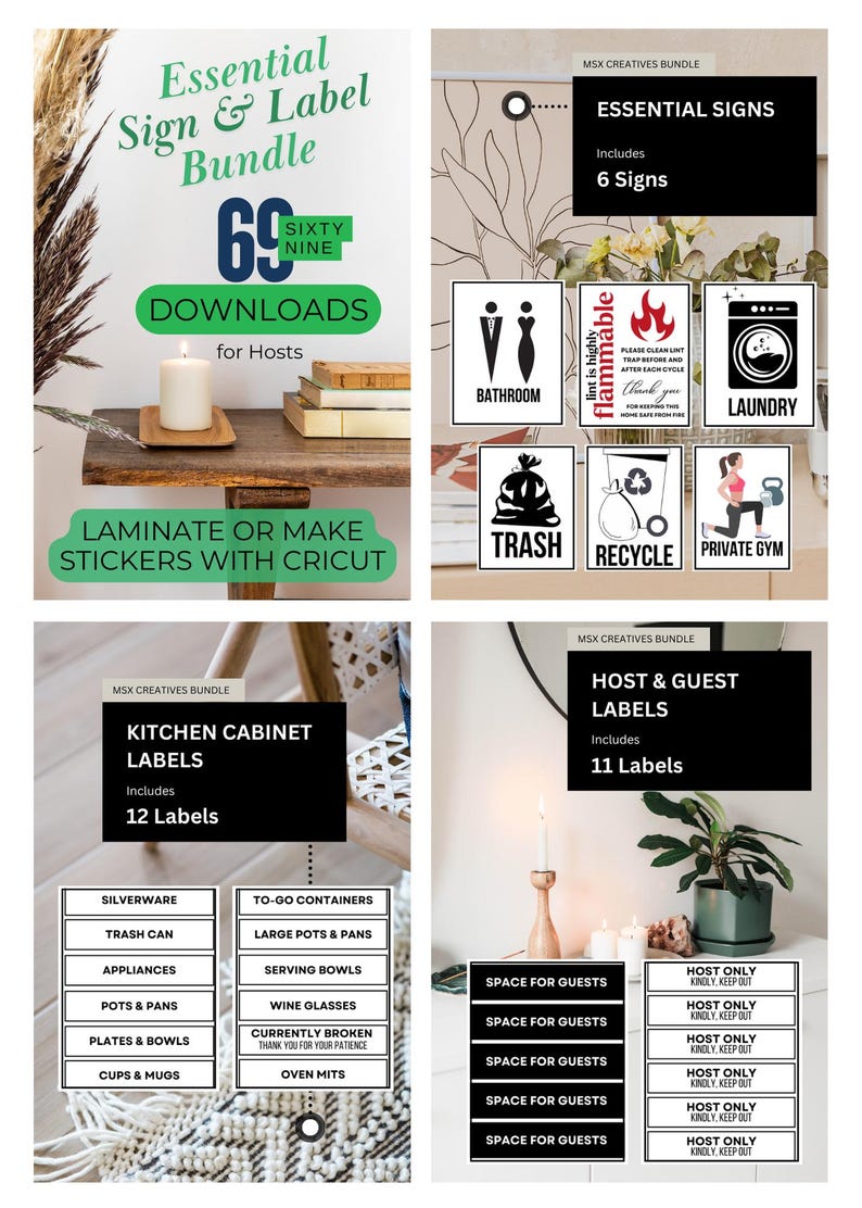 Host Name Labels Airbnb and VRBO Host Printables | Digital Labels for Guest & Host ...