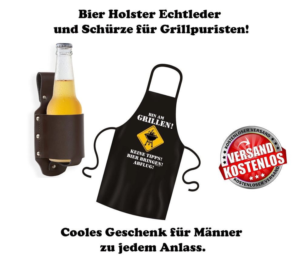 Bierholster BierBQ 0,5l – Das Original aus echtem Leder – Bier Holster  Bierhalter : : Küche, Haushalt & Wohnen