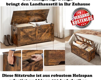 Sitzbank mit Stauraum Vintage-Flair rustikale Schuhbank im traditionellen Dekor