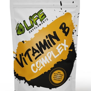 Vitamin B Complex Supplement Vegan Capsules Super Effective Powder B1, B2, B3, B5, B6, B12, Biotin, Folic Acid,D3 Vitamin B Supplement