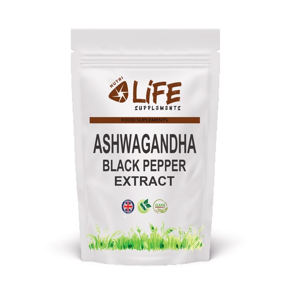 Gélules de racine d'ashwagandha, 6000 mg, supplément naturel, extrait de racine d'ashwagandha, extrait de poivre noir, poudre d'ashwagandha