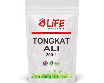 Tongkat Ali Extract 200:1 - High Concentration, Natural Ingredient, Dietary Supplement, Vitality Improvement, Safe for Health