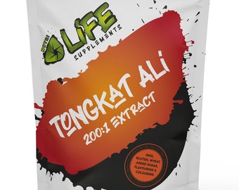 Tongkat Ali Extract 200:1 - High Concentration, Natural Ingredient, Dietary Supplement, Vitality Improvement, Safe for Health