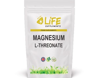 Magnesium L-Threonate 600mg Clean Genuine 98% Vegan Capsules Strong Effective Formula Magnesium Supplement