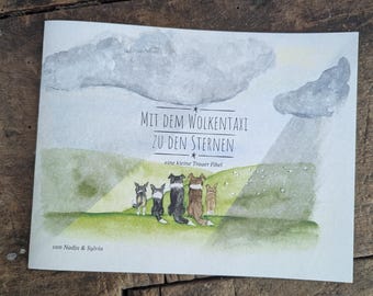 Trauerbuch Kinder & Erwachsene | Mit dem Wolkentaxi zu den Sternen | Trauerfibel Tier Mensch | Trost Hoffnung Abschied