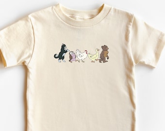 Little Bear Toddler T-shirt, Animated TV Show, 90's, Television Series, Duck, Hen, Owl, Cat, Nick Jr, Animal Friends, Unisex Apparel Shirt