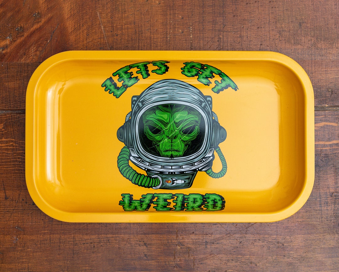 Weird Alien Rolling Tray Decorative Metal Tray With Funny Etsy