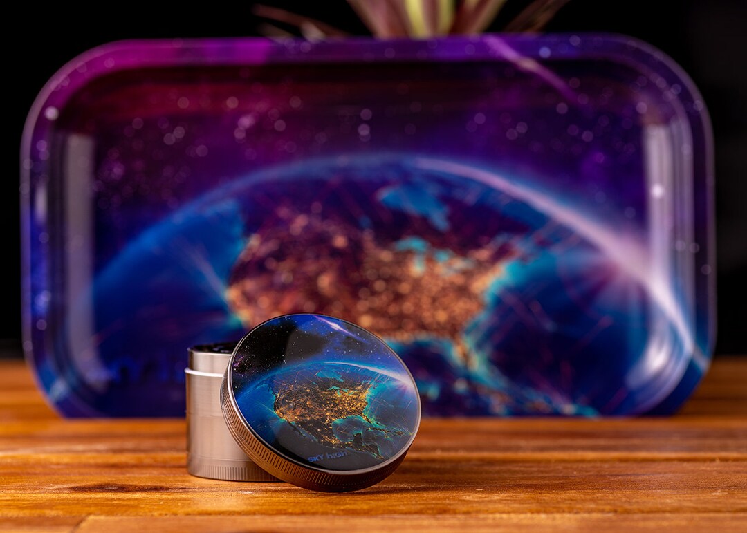 Earth Tray & Grinder Gift Set Includes Matching Rolling Tray Etsy